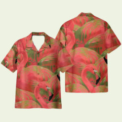 Flamingo Retro Pattern Hawaiian Shirt for Men - Vibrant Tropical Design & Classic Summer Vibes