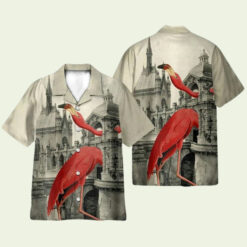 Flamingo Vintage British Style Hawaiian Shirt for Men - Classic Design & Tropical Vibes, Perfect for Summer