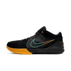 Nike Kobe 4 Protro FTB Snake Black Suede Basketball Shoes with Teal & Gold Details AV6339-002